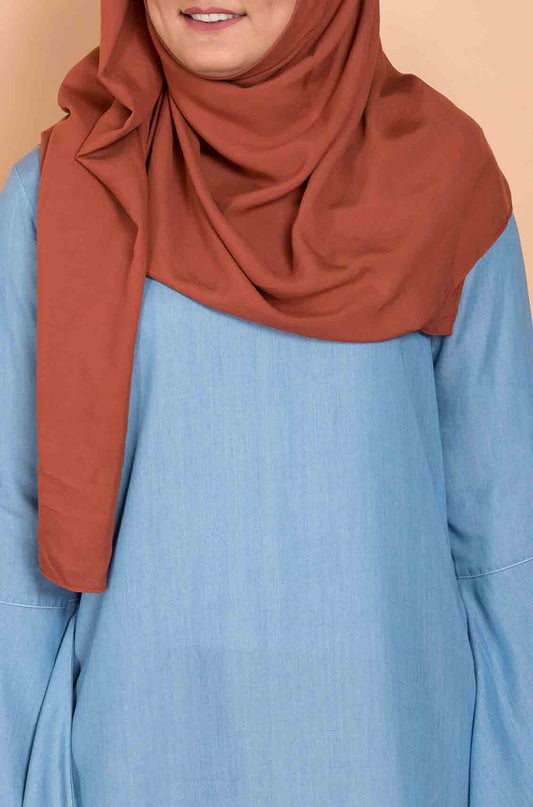 Rust Modal Cotton Plain Hijab