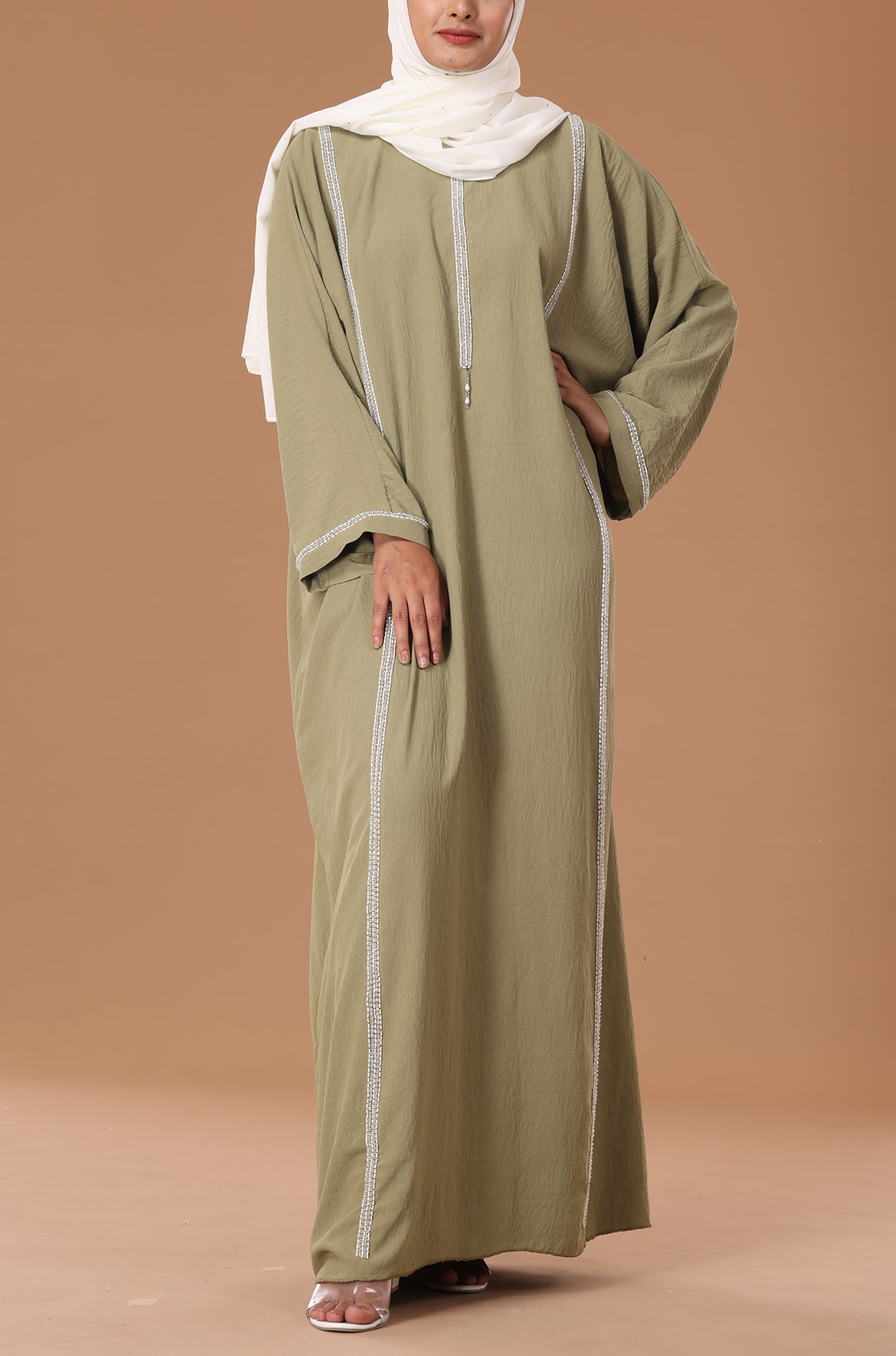 Mint Green Pearl Kaftan